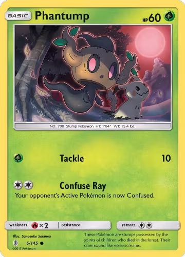 Phantump (6/145), SM - Guardians Rising — Pokémon card price