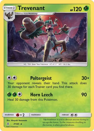Trevenant (7/145), SM - Guardians Rising — Pokémon card price