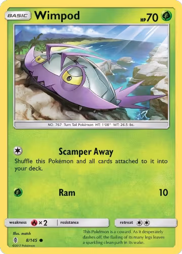 Wimpod (8/145), SM - Guardians Rising — Pokémon card price