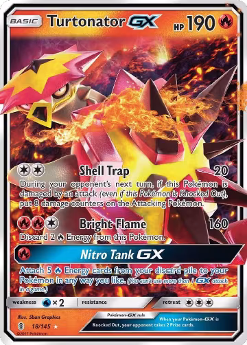 Turtonator GX (18/145), SM - Guardians Rising — Pokémon card price