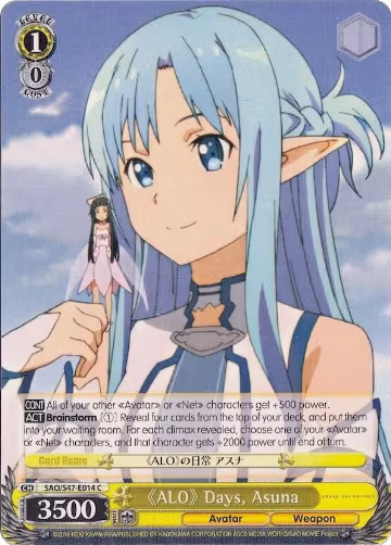 "ALO" Days, Asuna (SAO/S47-E014 C), Sword Art Online Re: Edit — Weiß Schwarz card price