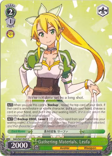 Gathering Materials, Leafa (SAO/S47-E041 C), Sword Art Online Re: Edit — Weiß Schwarz card price