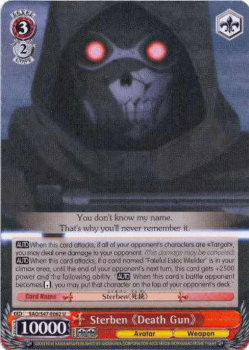 Sterben Death Gun (SAO/S47-E062 U), Sword Art Online Re: Edit — Weiß Schwarz card price