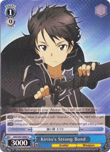 Kirito's Strong Bond (SAO/S47-E093 C), Sword Art Online Re: Edit — Weiß Schwarz card price