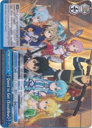 Quest to Get Excalibur (RRR) (SAO/S47-E100R RRR), Sword Art Online Re: Edit — Weiß Schwarz card price
