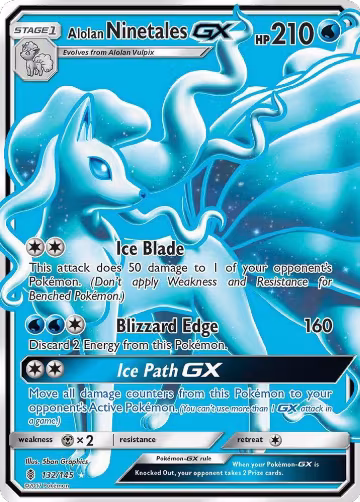 Alolan Ninetales GX (Full Art) (132/145), SM - Guardians Rising — Pokémon card price
