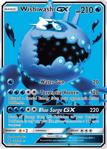 Wishiwashi GX (Full Art) (133/145), SM - Guardians Rising — Pokémon card price