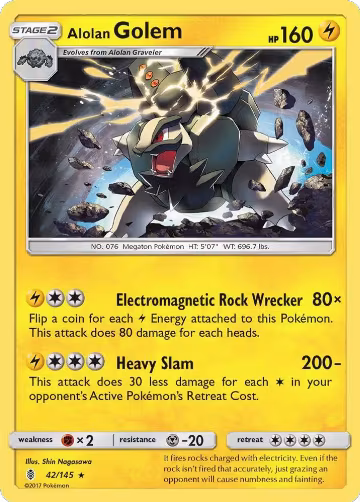 Alolan Golem (42/145), SM - Guardians Rising — Pokémon card price