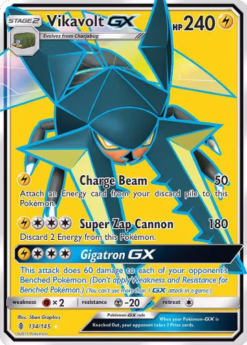 Vikavolt GX (Full Art) (134/145), SM - Guardians Rising — Pokémon card price