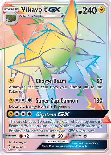 Vikavolt GX (Secret) (152/145), SM - Guardians Rising — Pokémon card price