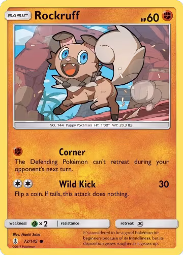 Rockruff (73/145), SM - Guardians Rising — Pokémon card price