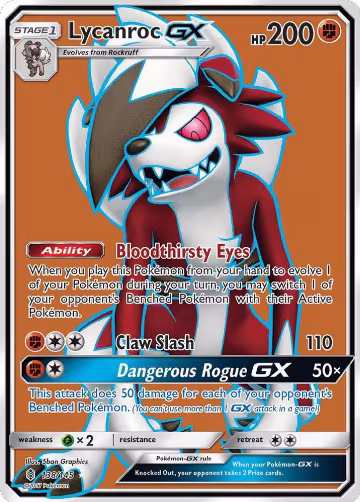 Lycanroc GX (Full Art) (138/145), SM - Guardians Rising — Pokémon card price