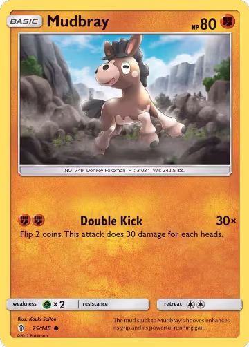 Mudbray (75/145), SM - Guardians Rising — Pokémon card price