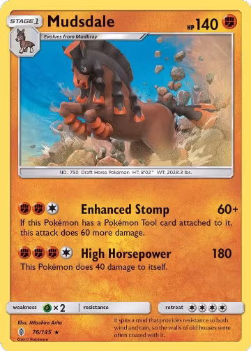 Mudsdale (76/145), SM - Guardians Rising — Pokémon card price
