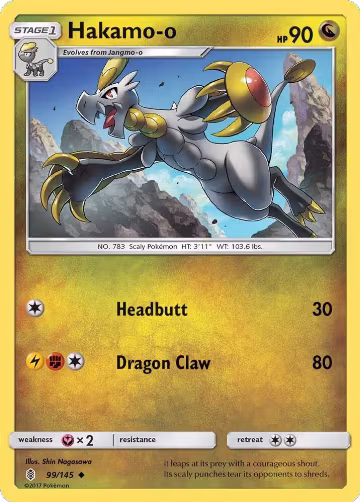 Hakamo-o (99/145), SM - Guardians Rising — Pokémon card price