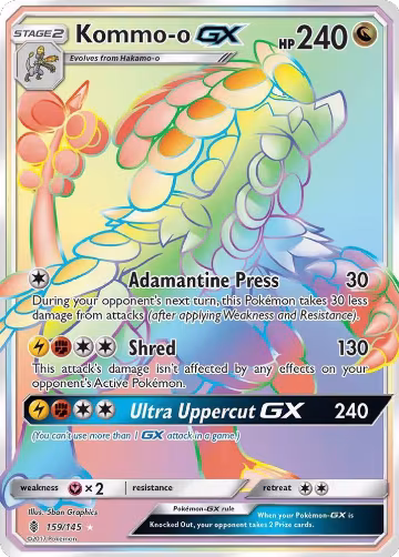 Kommo-o GX (Secret) (159/145), SM - Guardians Rising — Pokémon card price