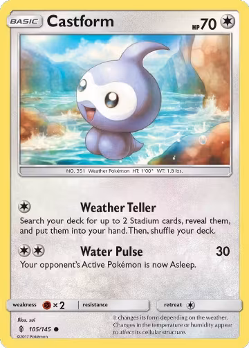 Castform (105/145), SM - Guardians Rising — Pokémon card price