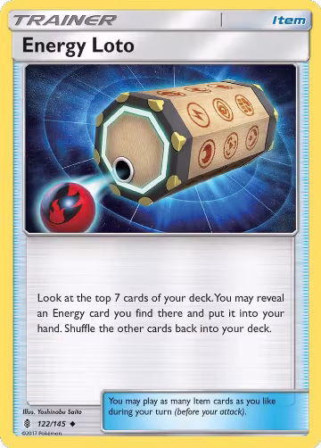 Energy Loto (122/145), SM - Guardians Rising — Pokémon card price
