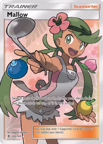 Mallow (Full Art) (145/145), SM - Guardians Rising — Pokémon card price