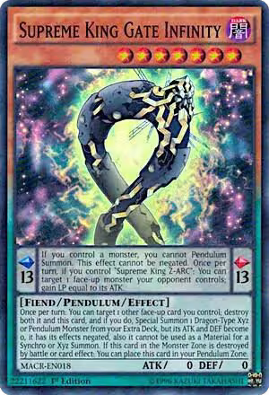 Supreme King Gate Infinity (MACR-EN018), Maximum Crisis — Yu-Gi-Oh! card price