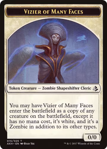 Vizier of Many Faces // Zombie Double-Sided Token (15 // 20), Amonkhet — Magic card price