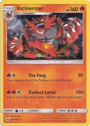 Incineroar - 026/149 (Cracked Ice Holo) (026/149), Deck Exclusives — Pokémon card price