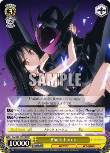 Black Lotus (RRR) (AW/S18-E009R RRR), Accel World — Weiß Schwarz card price