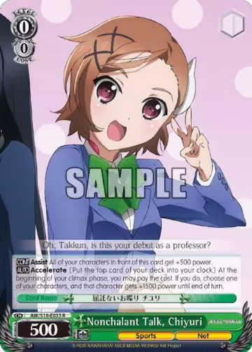 Nonchalant Talk, Chiyuri (AW/S18-E033 R), Accel World — Weiß Schwarz card price