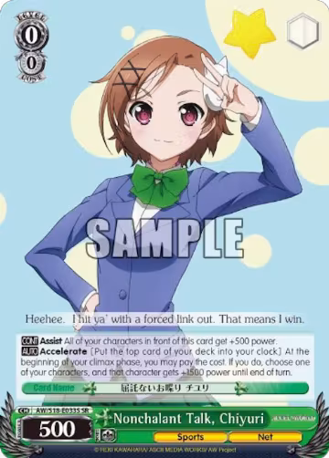 Nonchalant Talk, Chiyuri (SR) (AW/S18-E033S SR), Accel World — Weiß Schwarz card price