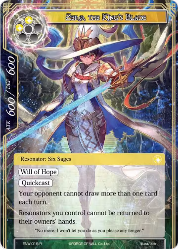 Zero, the King's Blade (ENW-016), Echoes of the New World — Force of Will card price