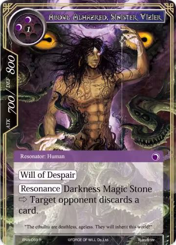 Abdul Alhazred, Sinister Vizier (ENW-069), Echoes of the New World — Force of Will card price