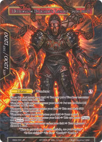 Swordsman of Fire // Dimension Brigade's Leader, Adelbert (Full Art) (ENW-031), Echoes of the New World — Force of Will card price