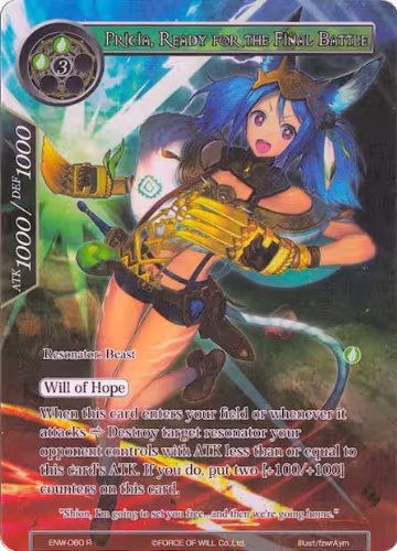 Pricia, Ready for the Final Battle (Full Art) (ENW-060), Echoes of the New World — Force of Will card price