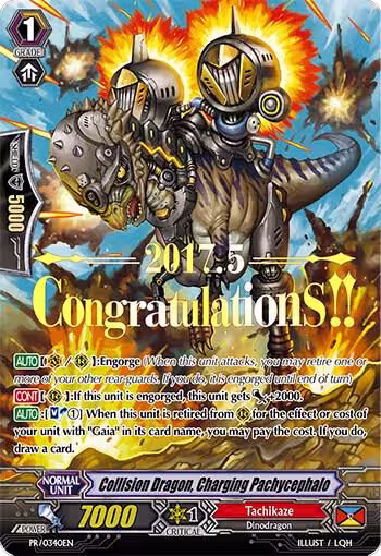 Collision Dragon, Charging Pachycephalo (Hot Stamped) (PR/0340EN), Promo Cards — Vanguard card price