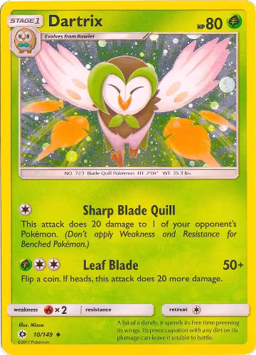 Dartrix - 10/149 (Cosmos Holo) (010/149), Blister Exclusives — Pokémon card price