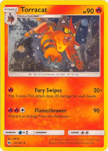 Torracat - 25/149 (Cosmos Holo) (025/149), League & Championship Cards — Pokémon card price