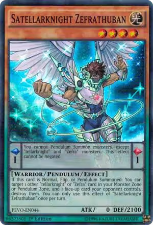 Satellarknight Zefrathuban (PEVO-EN044), Pendulum Evolution — Yu-Gi-Oh! card price