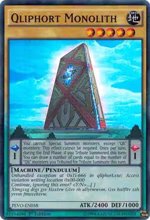 Qliphort Monolith (PEVO-EN058), Pendulum Evolution — Yu-Gi-Oh! card price