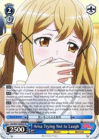 Arisa Trying Not to Laugh (SR) (BD/W47-E090S SR), BanG Dream! — Weiß Schwarz card price