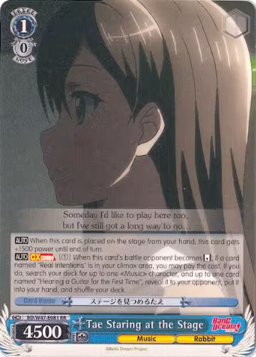 Tae Staring at the Stage (BD/W47-E081 RR), BanG Dream! — Weiß Schwarz card price