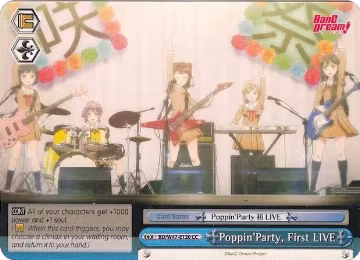 Poppin'Party, First LIVE (BD/W47-E120 CC), BanG Dream! — Weiß Schwarz card price