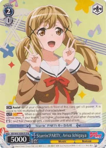Starrin'PARTY, Arisa Ichigaya (Parallel Foil) (BD/W47-E091P PPR), BanG Dream! — Weiß Schwarz card price