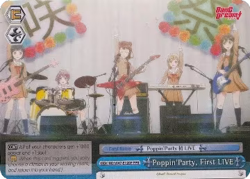Poppin'Party, First LIVE (Parallel Foil) (BD/W47-E120P PPR), BanG Dream! — Weiß Schwarz card price
