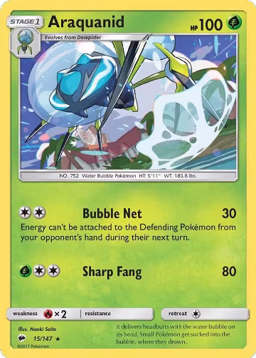 Araquanid (15/147), SM - Burning Shadows — Pokémon card price