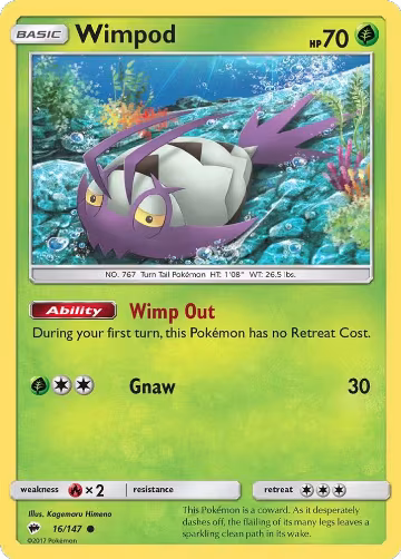 Wimpod (16/147), SM - Burning Shadows — Pokémon card price