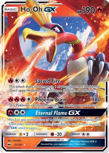 Ho-Oh GX (21/147), SM - Burning Shadows — Pokémon card price