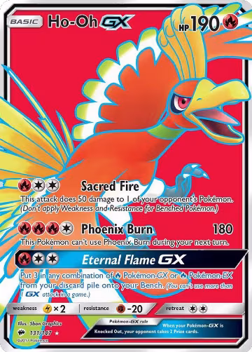 Ho-Oh GX (Full Art) (131/147), SM - Burning Shadows — Pokémon card price