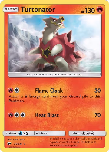 Turtonator (26/147), SM - Burning Shadows — Pokémon card price