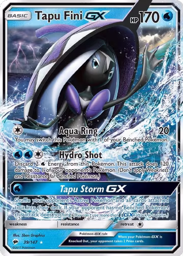 Tapu Fini GX (39/147), SM - Burning Shadows — Pokémon card price