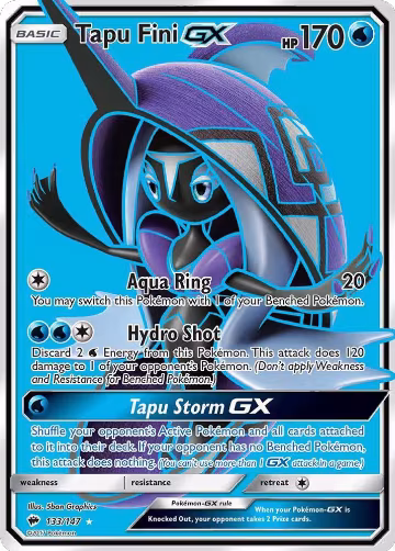 Tapu Fini GX (Full Art) (133/147), SM - Burning Shadows — Pokémon card price